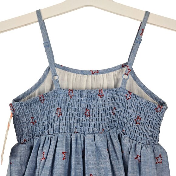 Cat & Jack Girls Blue Star Print Patriotic Sundress M (7/8) Sleeveless Party - Picture 4 of 10